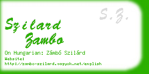 szilard zambo business card