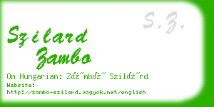 szilard zambo business card